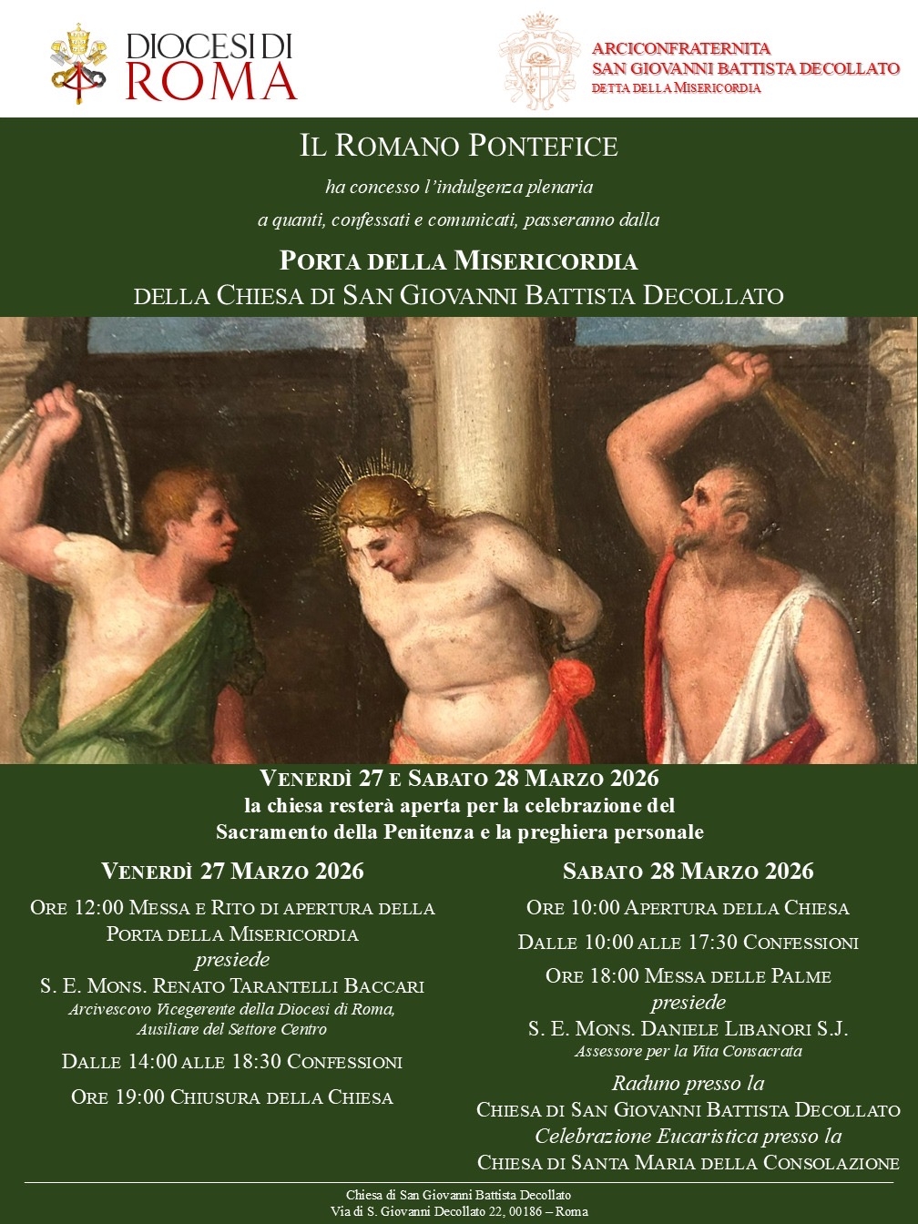 Una speciale Perdonanza a San Giovanni Decollato